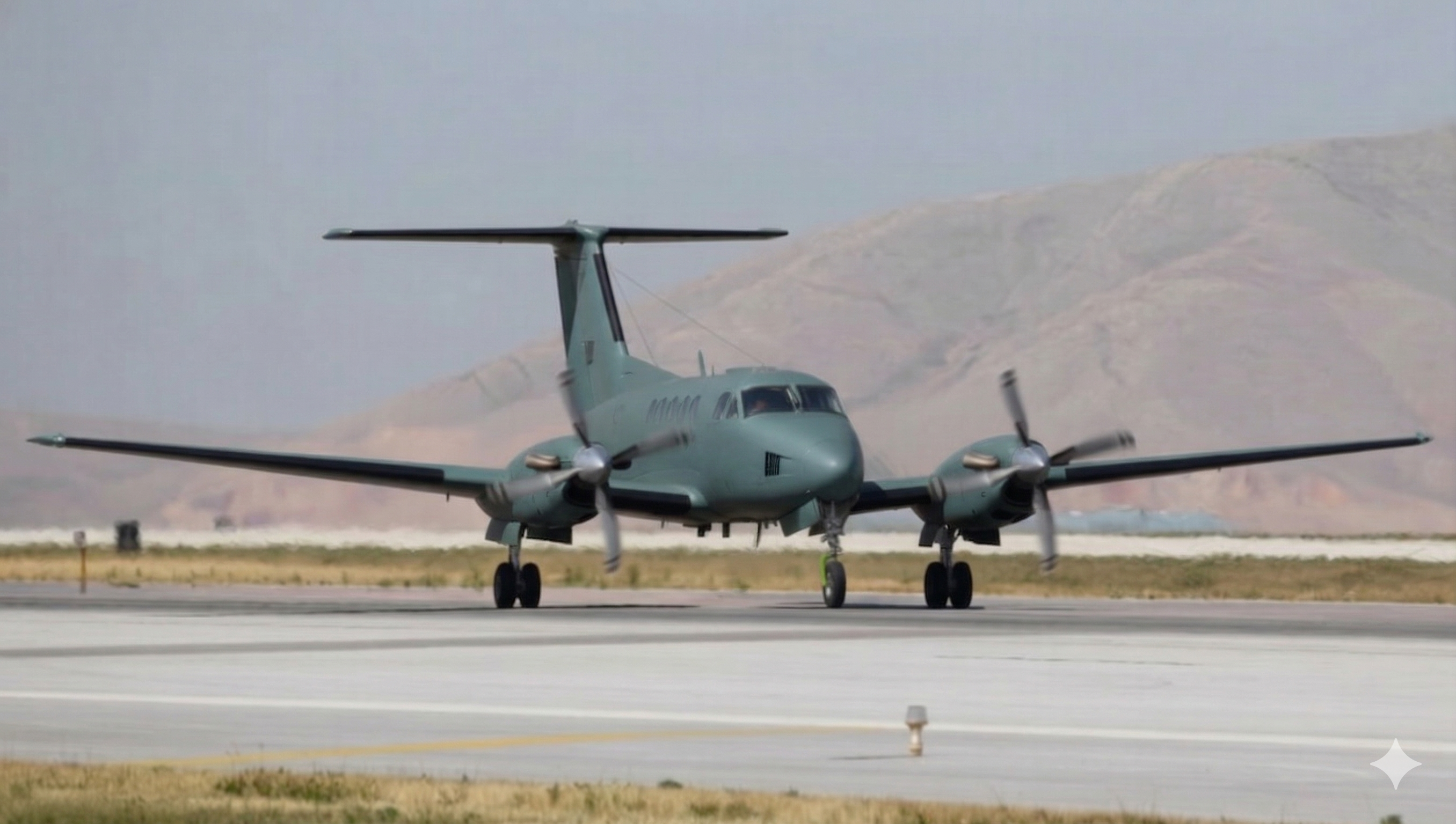 Beech King Air 350 on the runway
